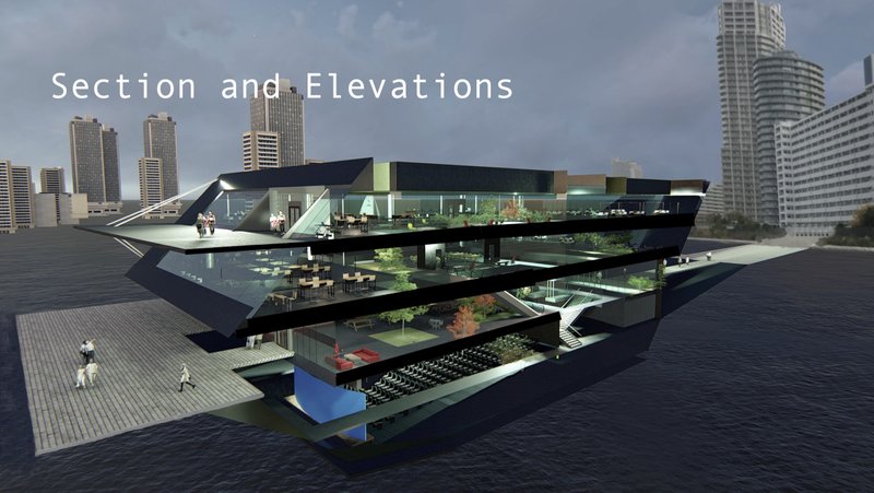 Layered interiors reveal collaborative zones, green spaces, and adaptable design studios in a modular structure.