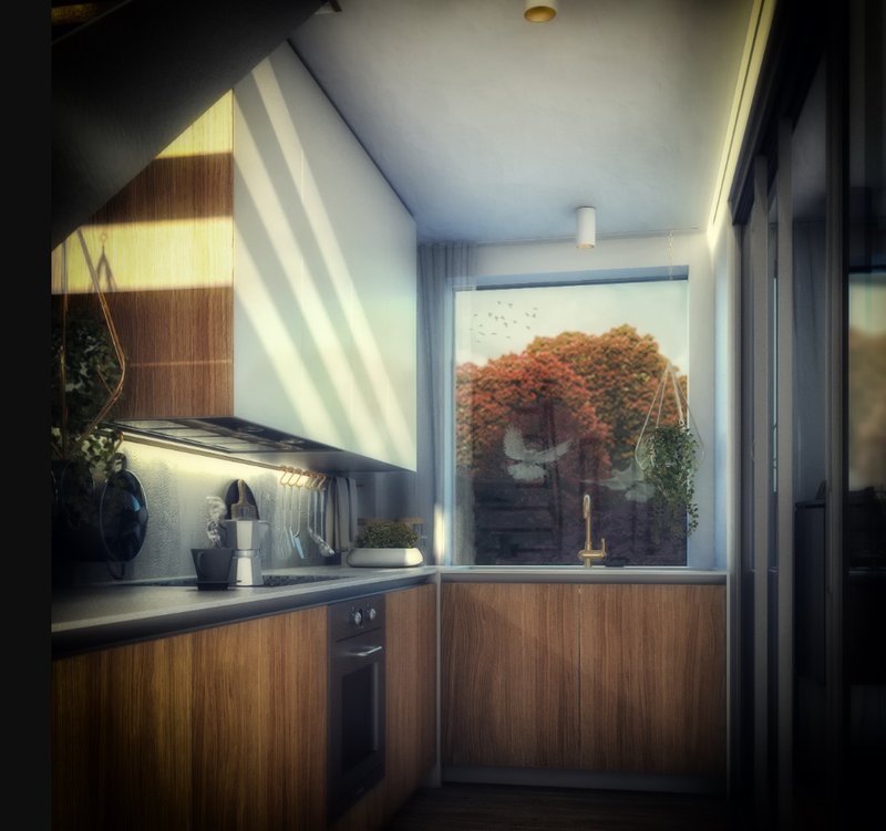 Sun-kissed kitchen embracing autumn hues and natural textures.