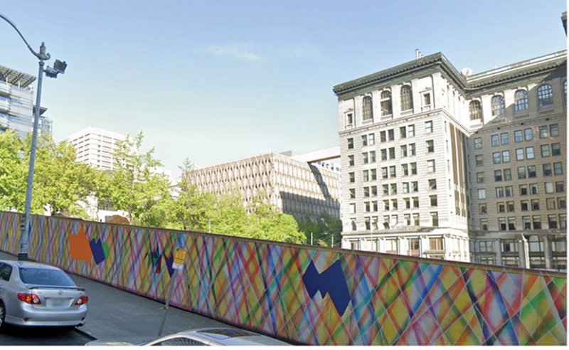 Street-level view showcasing the vibrant, transitional urban character near proposed modular infill zones.