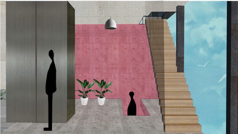 Street-level views highlight the building’s engaging, colorful façade.