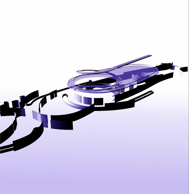 3D visualization of RAGE’s futuristic form—symbolizing a self-sufficient recycling and education center.