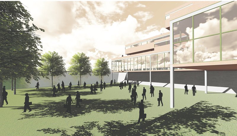 Open green area facilitating free movement and social interaction among inmates.