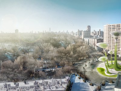 "Seeds"--green design in Frederick Douglass Circle