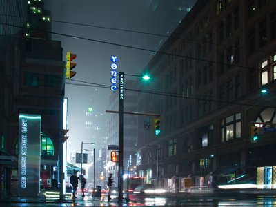 City lights guide us into the night