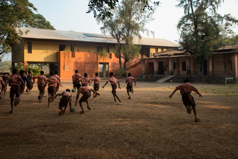 Flood Affected School at Kelthan Village — elevated structures and amphibious platforms that let the school survive with the flood, not against it