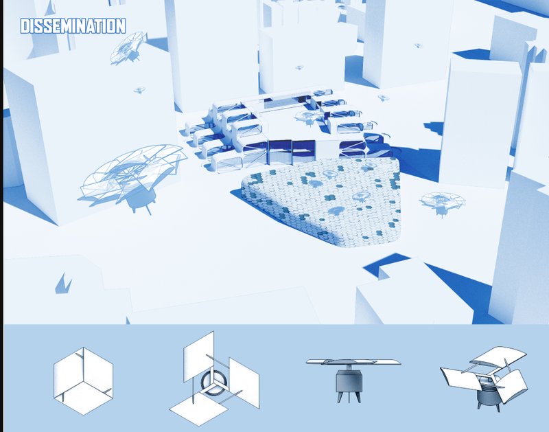 Intelligent Dissemination – AI-driven design and drone logistics enhancing smart city connectivity.