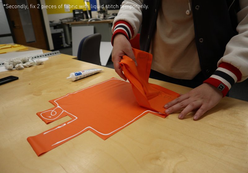 Fabric Assembly – Temporary liquid stitching for mold formation.