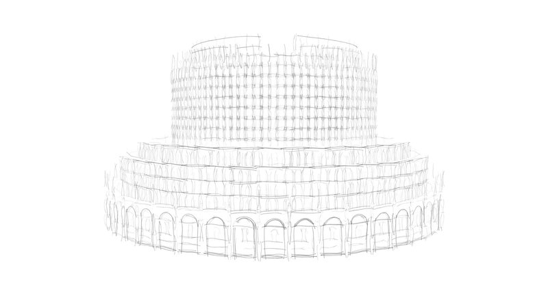 Sunset Over Babel Prison – A conceptual prison blending historical symbolism with modern architecture.