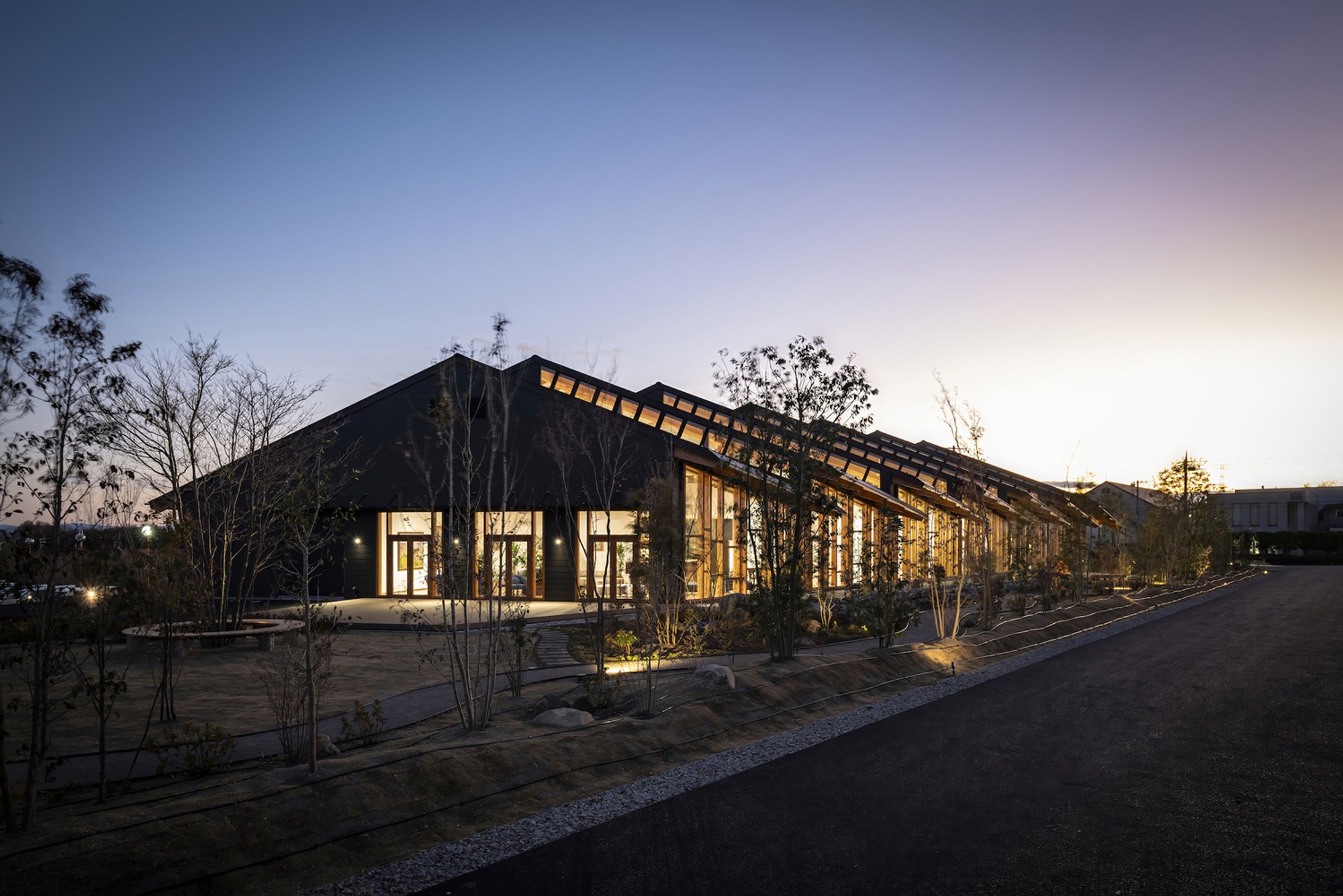 Naomi Sato Architects Folds Seven Gabled Roofs into a Beverage Innovation Center at Mt. Haruna