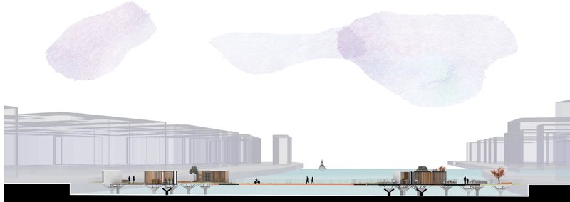 Bridge Interior Spaces – A mix of work, relaxation, and bike workshop areas within the bridge.