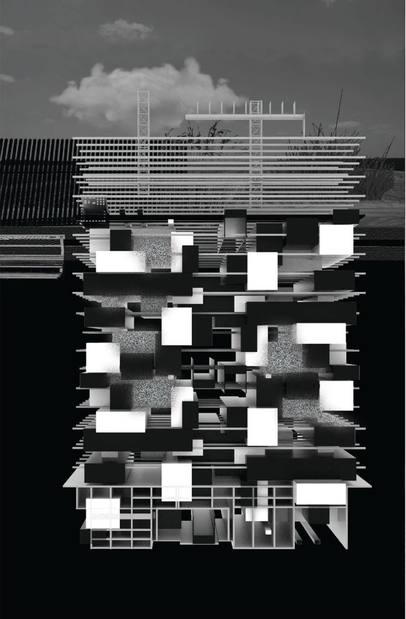 Architectural Abstraction – A deconstructed prison layout redefining the boundaries of digital confinement.