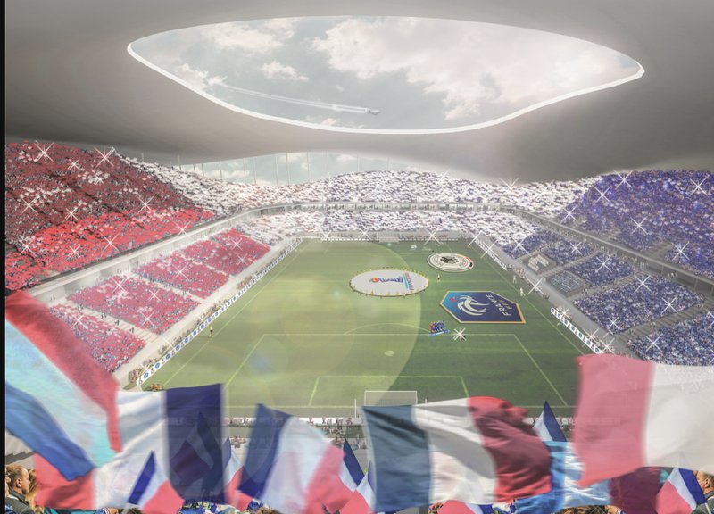 Futuristic Arena – A visionary stadium design blending sports and sustainability.