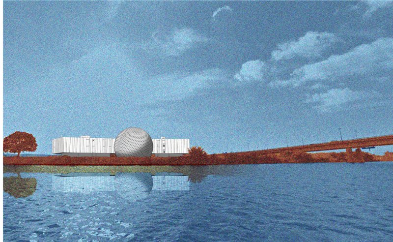 Waterfront View: The architectural marvel blending into its natural surroundings, reflecting on the water’s surface.