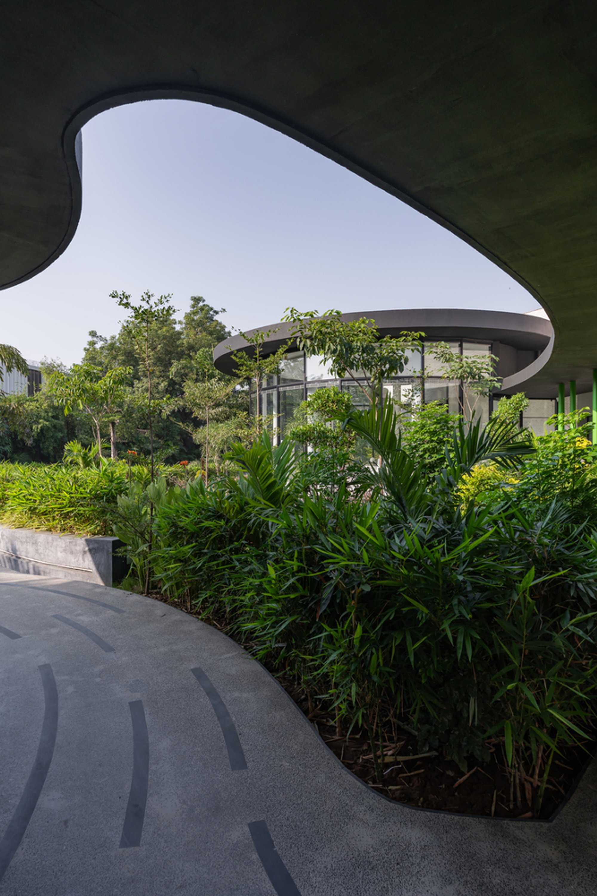 Ace Associates Wraps a Gujarat Office in Green Columns and Sweeping Curves