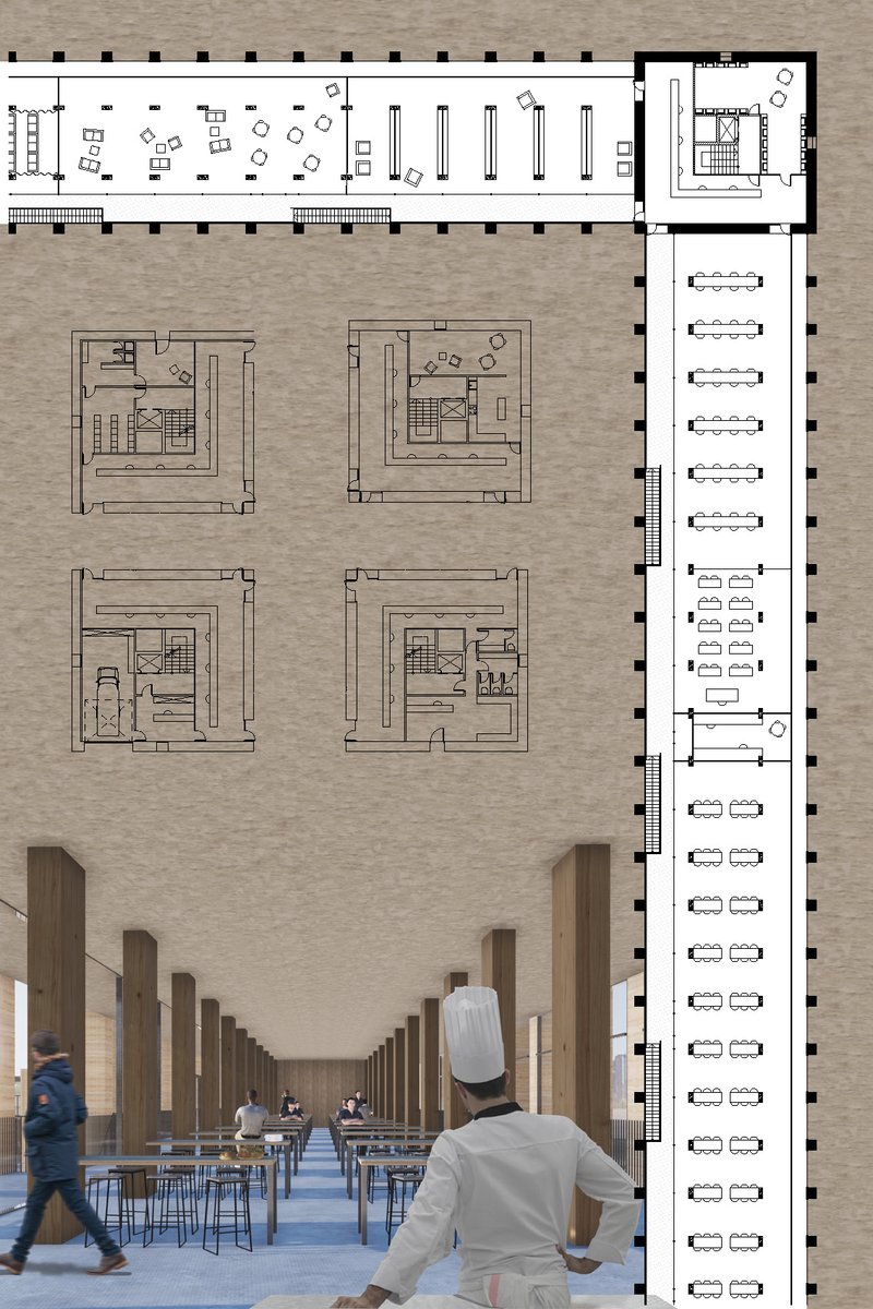 Sustainable Facilities – A prison concept integrating communal spaces for skill-building and reintegration.