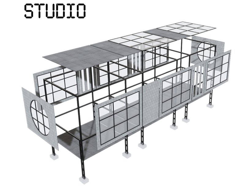 Studio Workspace – Designed for prisoners to engage in skill-building and rehabilitation.