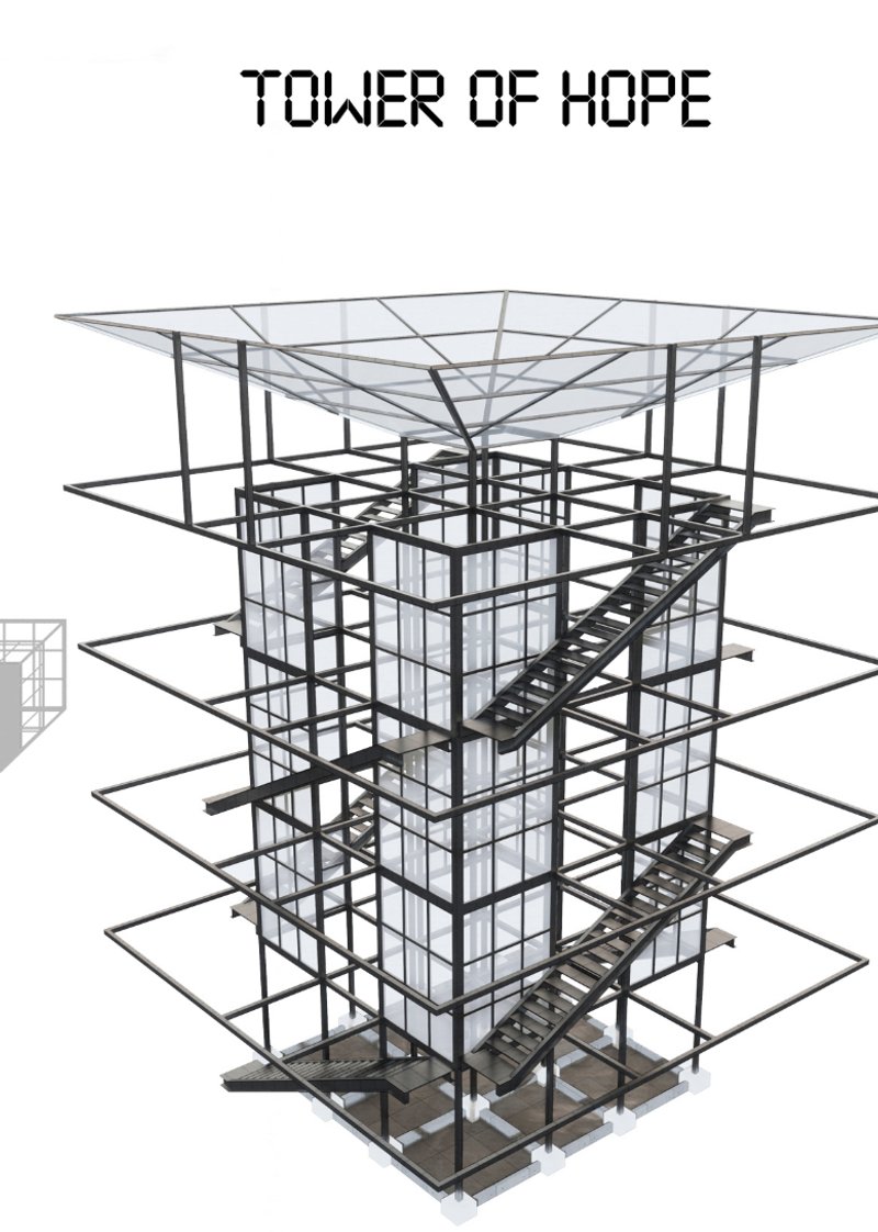 Tower of Hope – A central architectural element designed to inspire optimism and emotional well-being in inmates.
