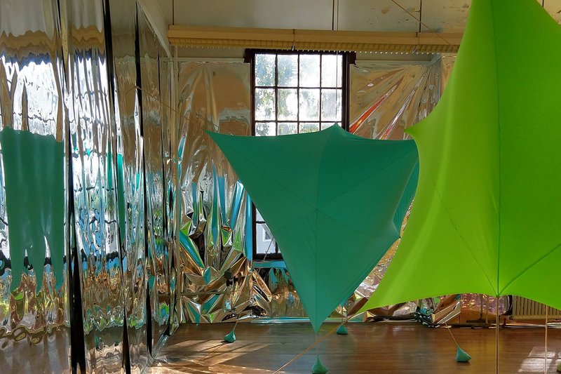 Reflective surfaces and vibrant forms define Color Constellation, an immersive parametric architecture installation by Virginia Melnyk.
