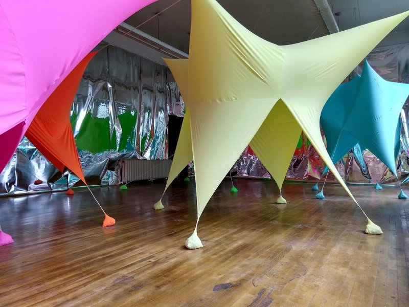 Vibrant structures come to life in Color Constellation, an interactive architectural installation by Virginia Melnyk.