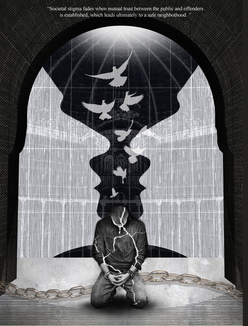 Breaking Chains of Stigma – A symbolic representation of rehabilitation and freedom.