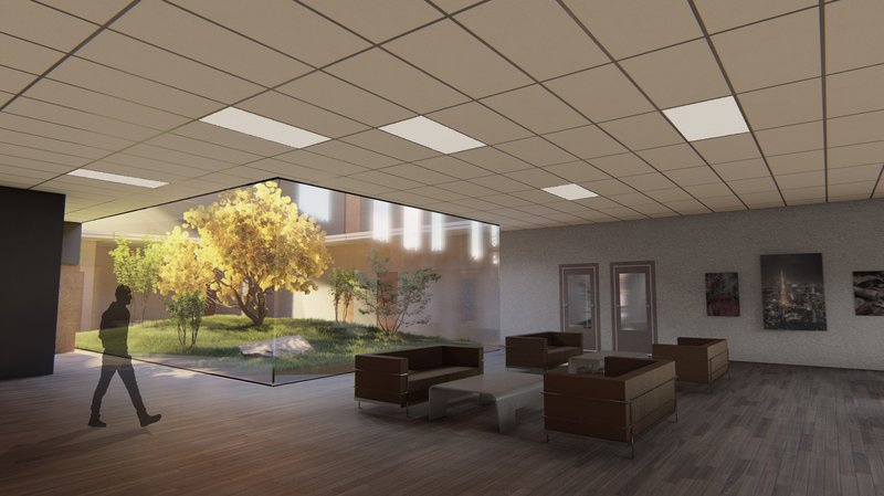 Interior Courtyard Concept – A bright and open space designed for reflection, growth, and positive change.