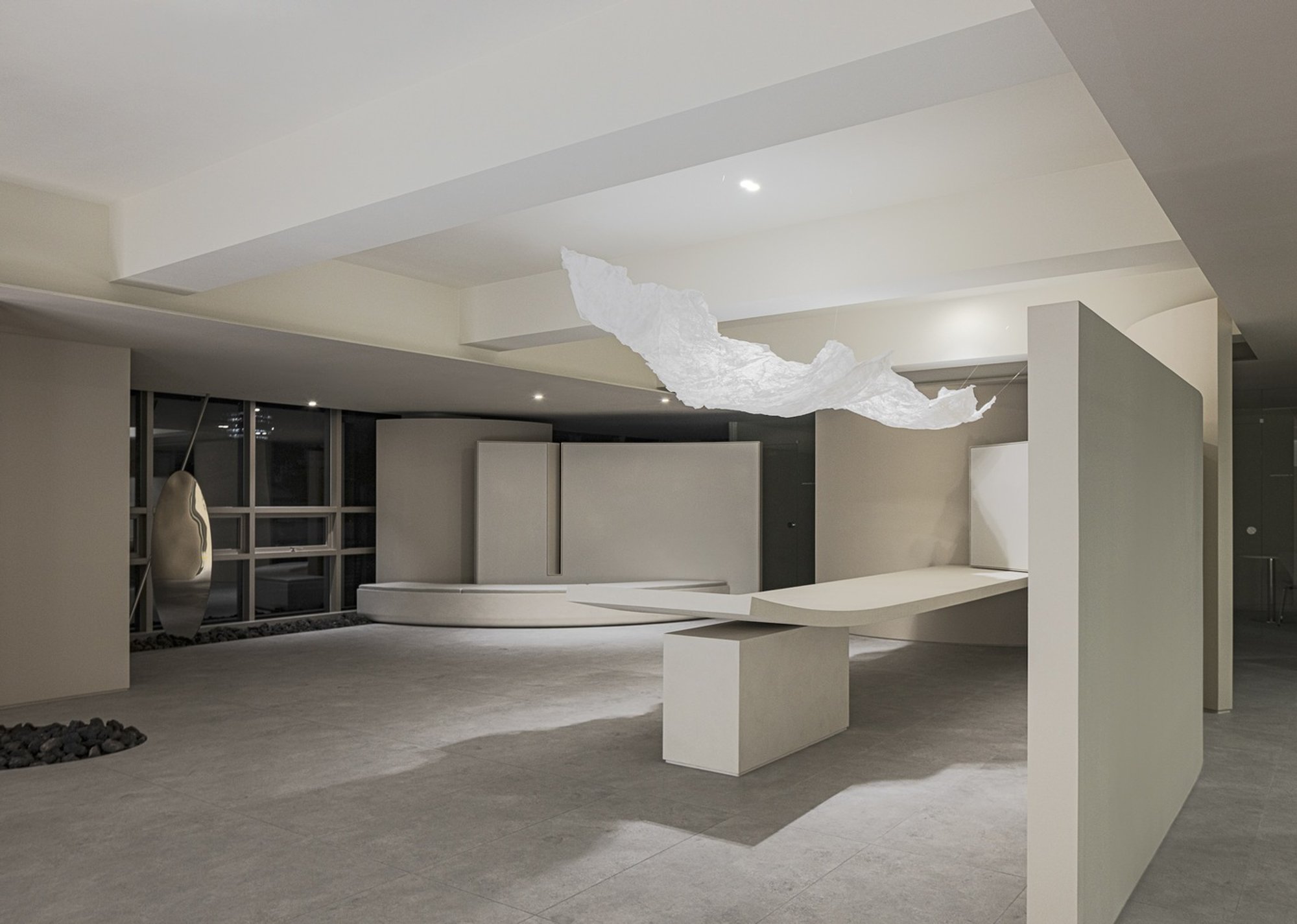 RVMN and oftn studio Shape a Gangnam Wedding Lounge Around Curves That Double as Furniture