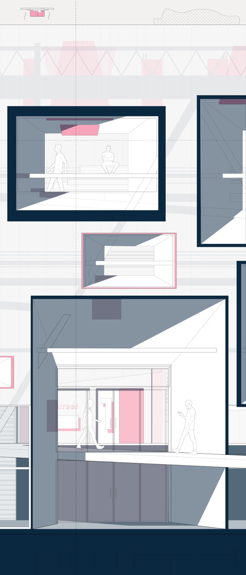 Framed Perspectives – Designed window modules enhancing natural light and interactive user experience.