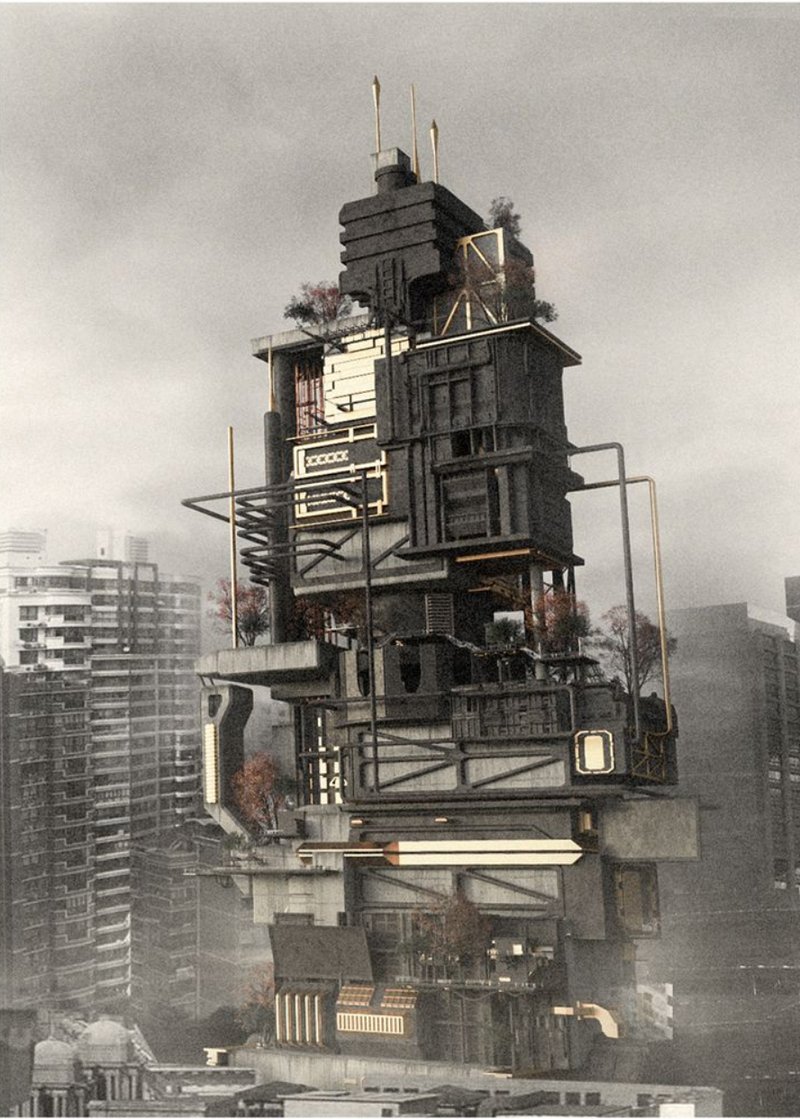 Futuristic Vertical Cemetery – A sustainable high-rise structure integrating memorial spaces into the urban skyline.