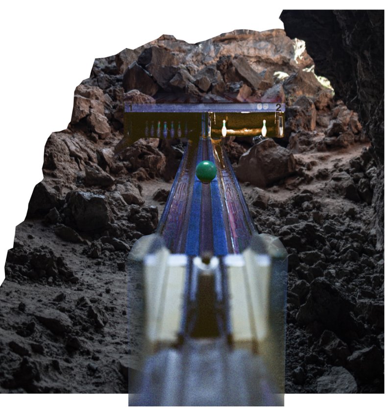 Underground Recreation – A bowling alley inside a cave, illustrating how design can adapt to natural formations.