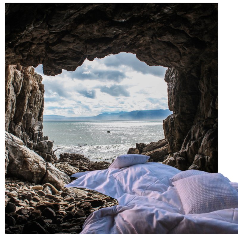 Serene Retreat – A breathtaking view from a cave dwelling, merging comfort with the raw beauty of the environment.