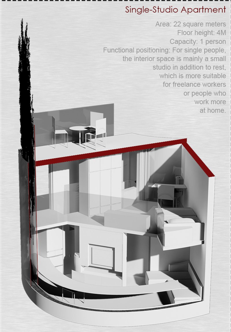 Single-Studio Apartment – Compact and efficient, designed for freelancers and remote workers.