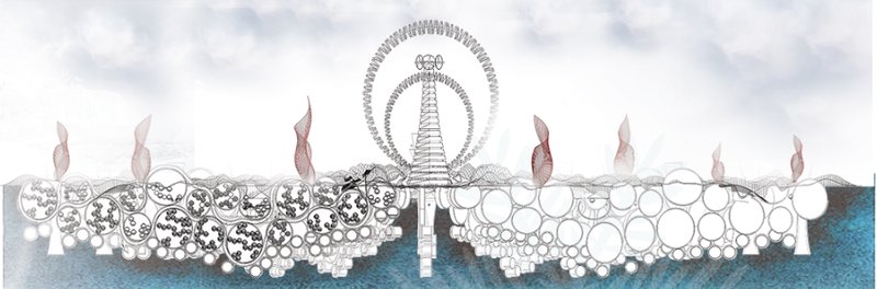 Subterranean Cityscape – A sectional view of the city’s underground sustainable design.