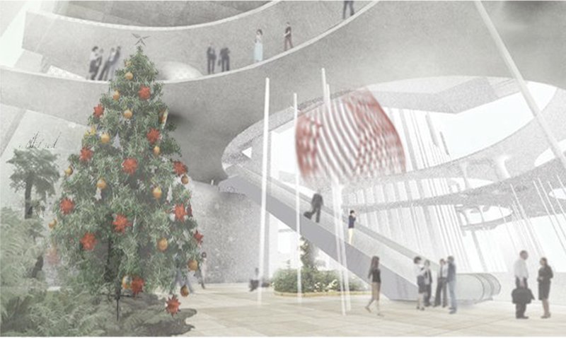Indoor Christmas Plaza – A festive indoor space for social gatherings and celebrations.