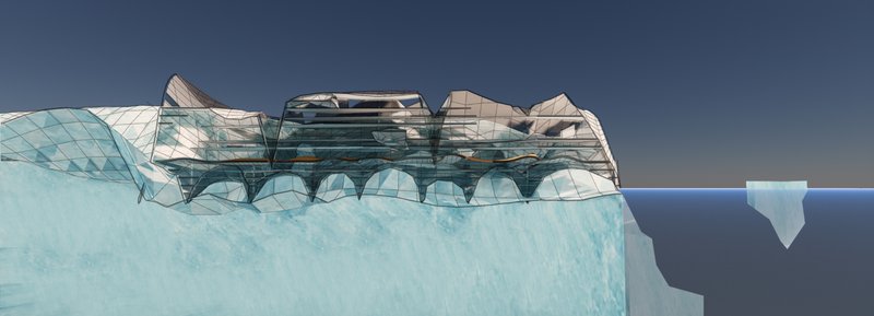 Glacial Integration – Merging design with ice to prevent glacier separation.
