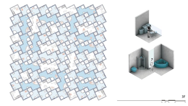 Third Floor Plan – Functional units with integrated laundry and bathroom facilities.