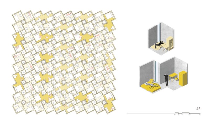 Fourth Floor Plan – Personalized sleeping quarters with private workspaces.