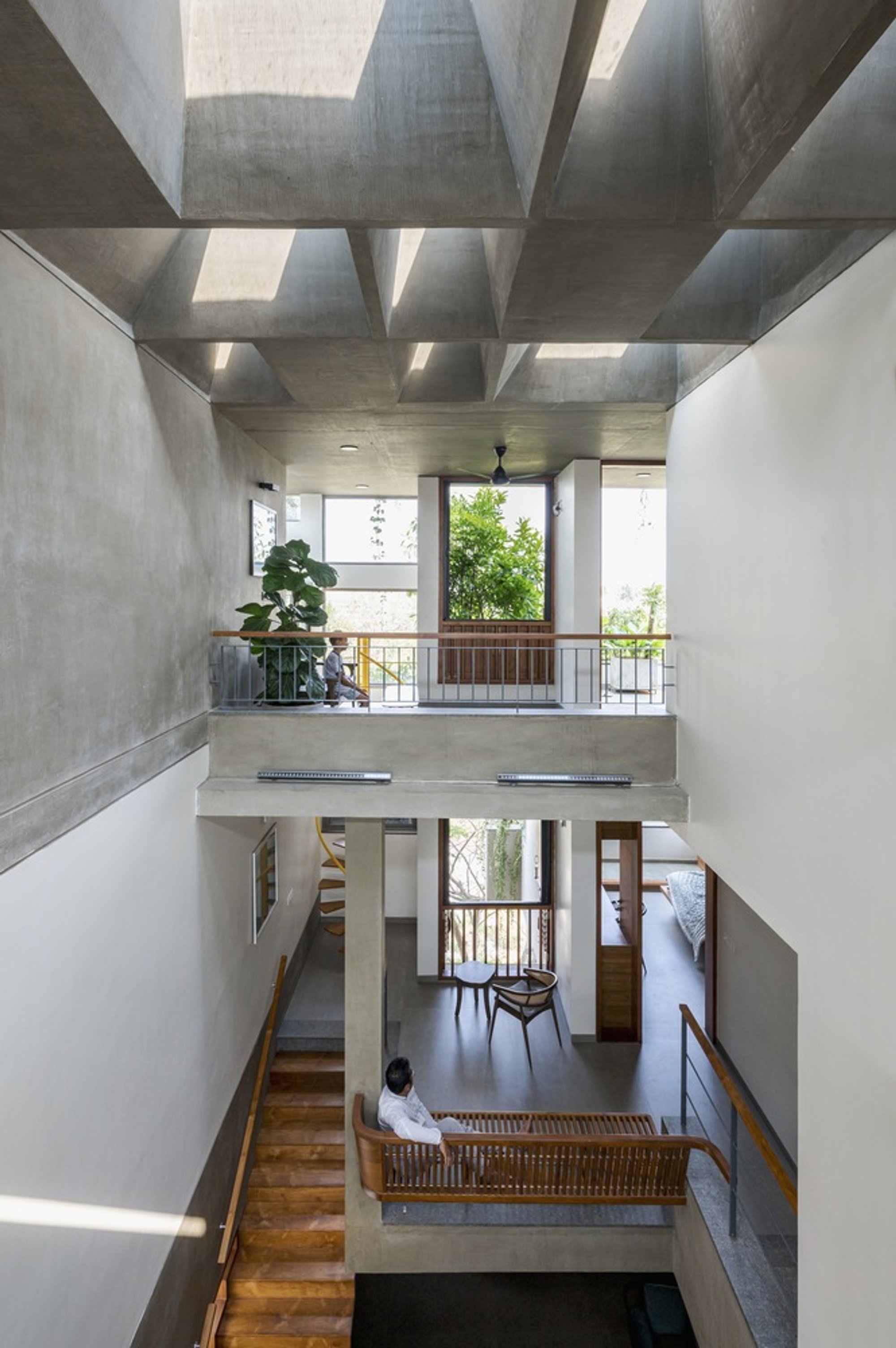 A Threshold Channels Temple Light Through a Compact Bangalore Home Built Around a Gulmohar Tree