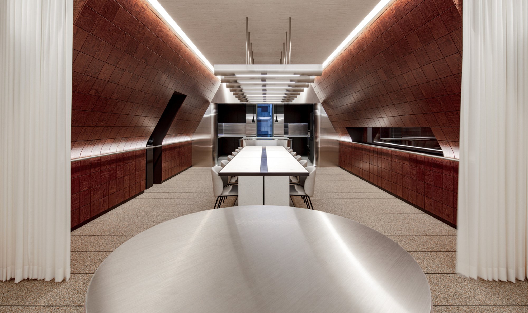 One-aftr Designs a 99-Square-Meter Culinary Theater That Loops Guests Through a Full Circuit