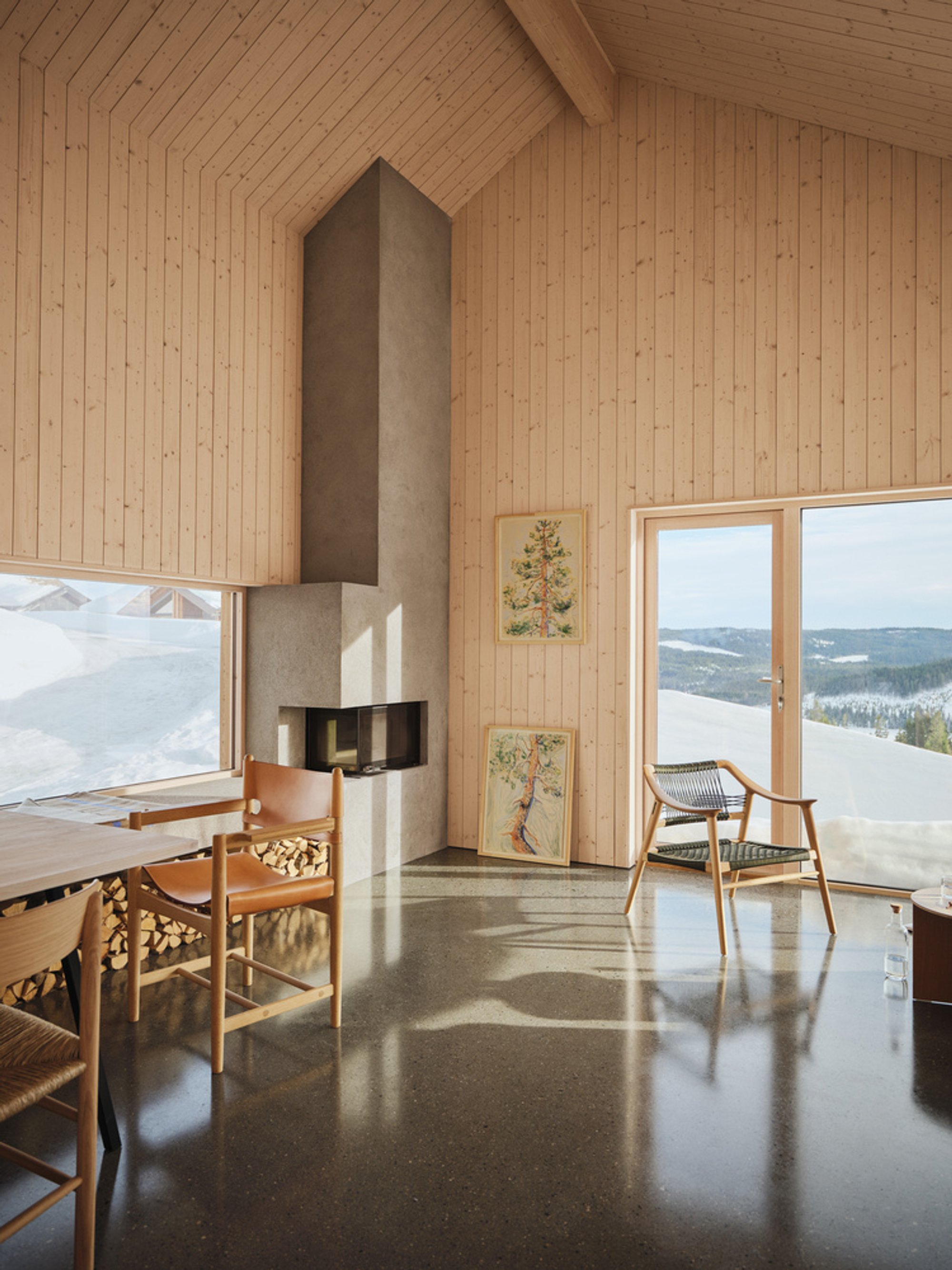 Fjord Arkitekter Builds a Geothermally Heated Pine Cabin in the Forests North of Oslo