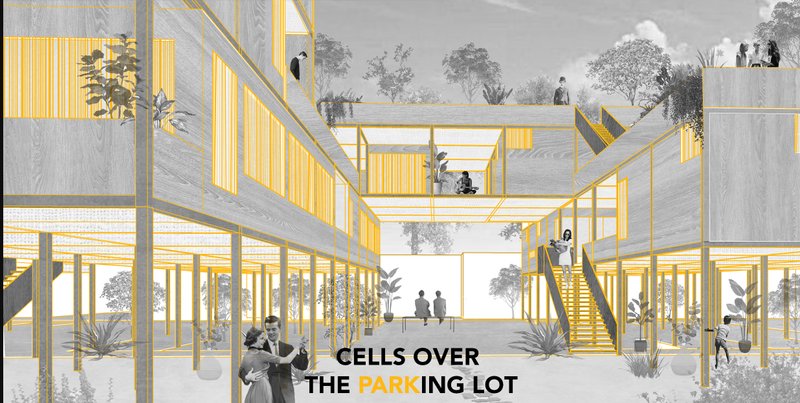 Innovative Urban Living: A visionary approach to transforming parking lots into sustainable student housing.