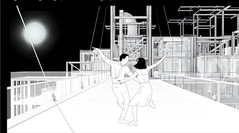 Elevated Cityscapes – A visionary urban network featuring elevated modular housing and interconnected pathways.