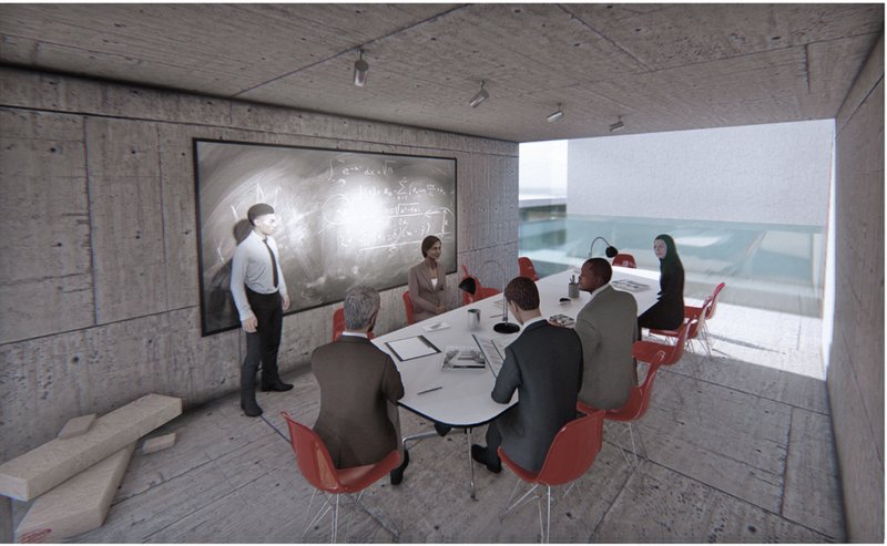 Collaborative Learning Space – A modern, open-concept environment fostering global architectural dialogue.