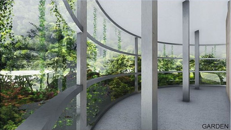 Indoor Garden Concept – A lush, climate-controlled garden within the Arctic station for sustainable food production.