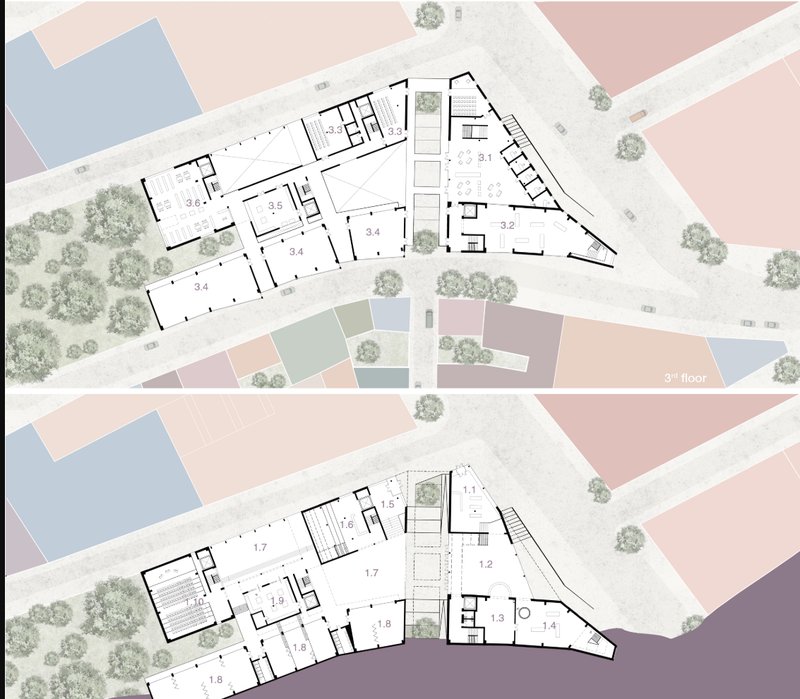 Floor Plans: Detailed layout showcasing functional spaces across different levels.