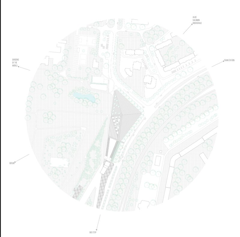 Site Plan – A detailed layout of BAUHAUS.BETA in Hellersdorf, Berlin, integrating urban and green spaces.