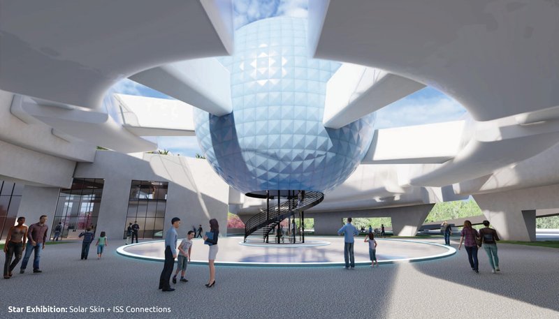 Star Exhibition: A futuristic space inspired by the International Space Station with an immersive solar skin design.