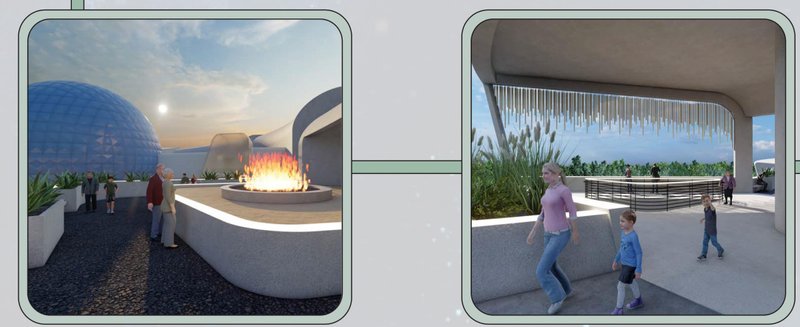 Elements of Earth - Fire &amp; Wind: Architectural integration of natural forces symbolizing Earth’s sustainability.