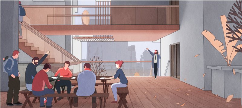 Social Hub – Shared spaces designed for collaboration, interaction, and fostering new ideas.