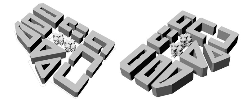 3D Modular Concept – A visionary approach to stacked, adaptable housing blocks.