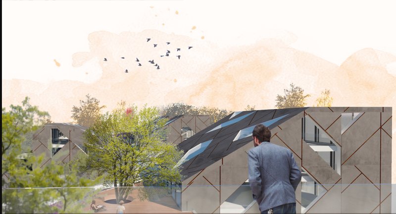 Elevated perspectives – A seamless blend of innovative roof structures and open-air interaction spaces.